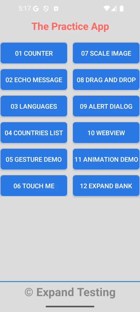 Evidencia visual del caso QA Control Center para Appium Practice